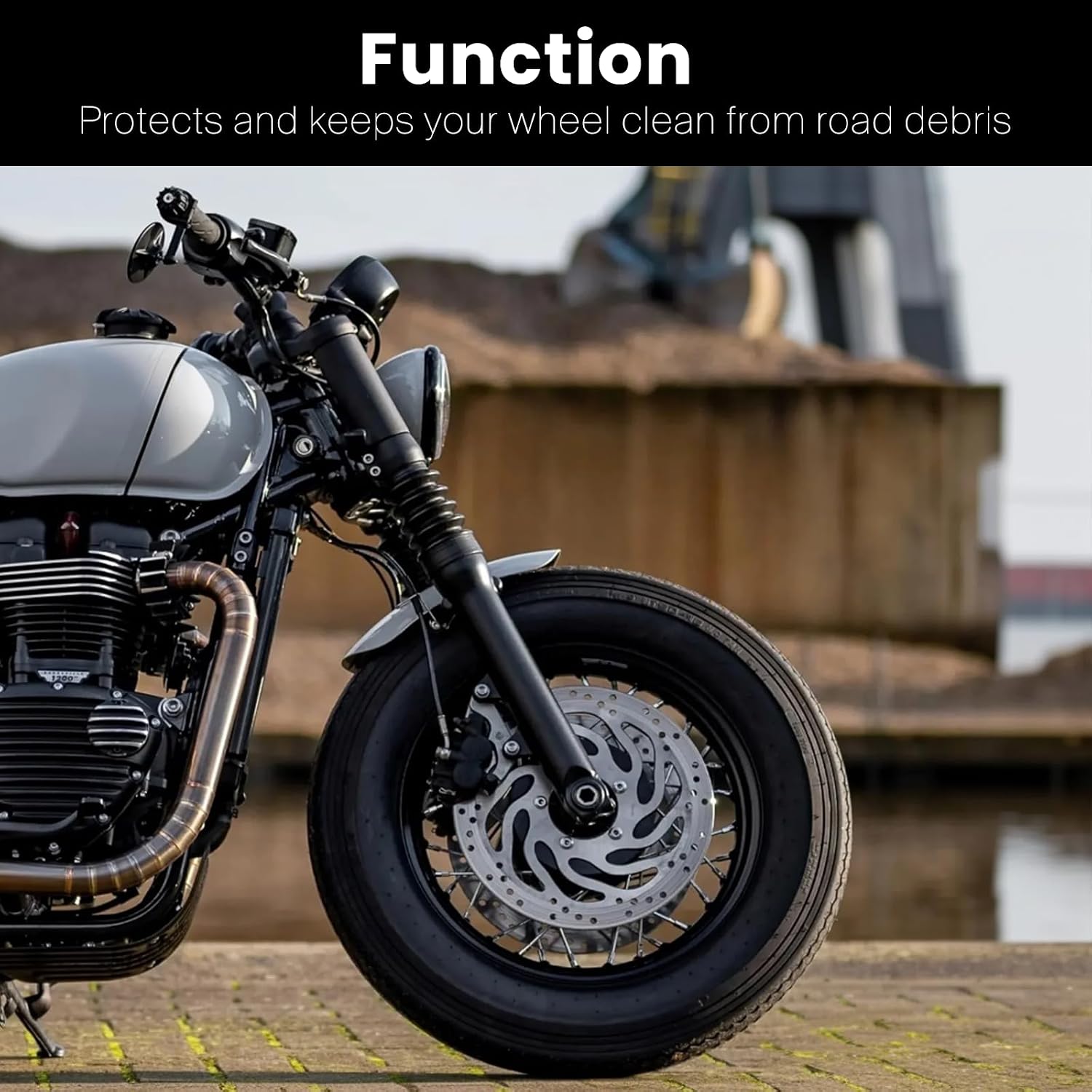 Motorcycle Front Fender Cafe Racer Mudguard Short ABS Plastic Mud Flap Guard Fit for 2001-2016 Triumph (Air Cooled) Bonneville T100 /Thruxton 900 /Scrambler 900 (Silver)