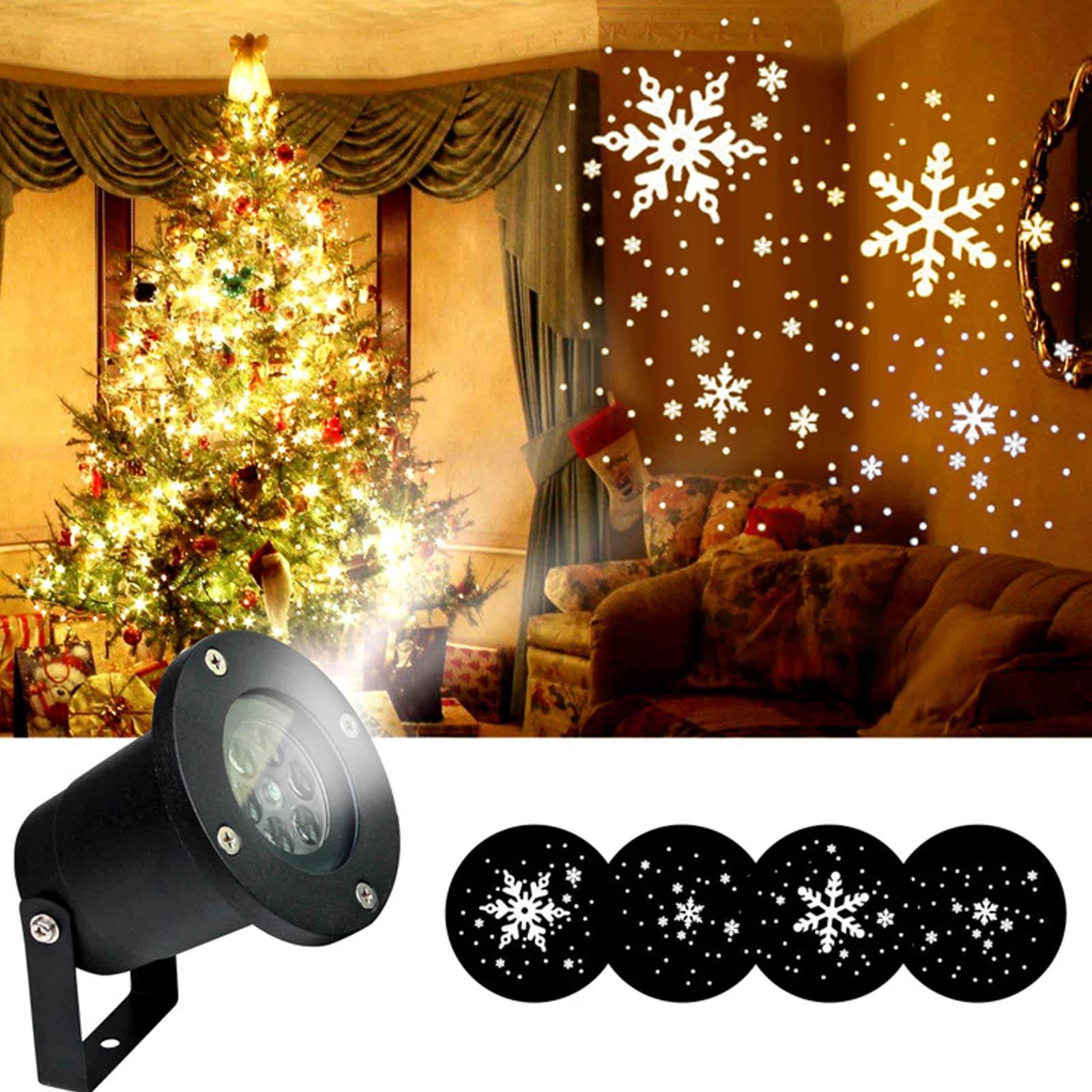 Lumières de projecteur d'Halloween, 12 diapositives lumières de projecteur de Noël IP65 lumière de projection extérieure étanche pour les décorations de jardin de fête d'halloween de Noël (taille: rég
