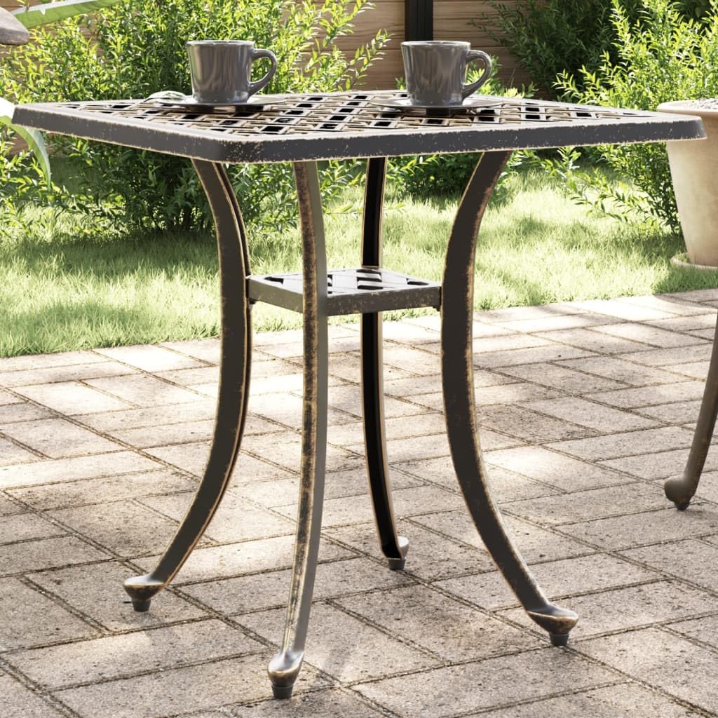 Generico Tavolo da Giardino Bronzo 53x53x53 cm in Alluminio Pressofuso,Marrone,4.85kg,4002819