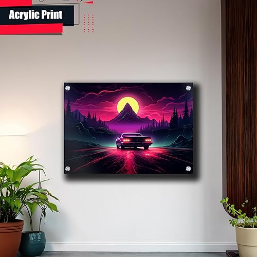 Miniatura 4 de Unique Synthwave Style Retro Art, 80s style art, framed poster print, guest room art, cool living room art, Framed Art Decor, poster