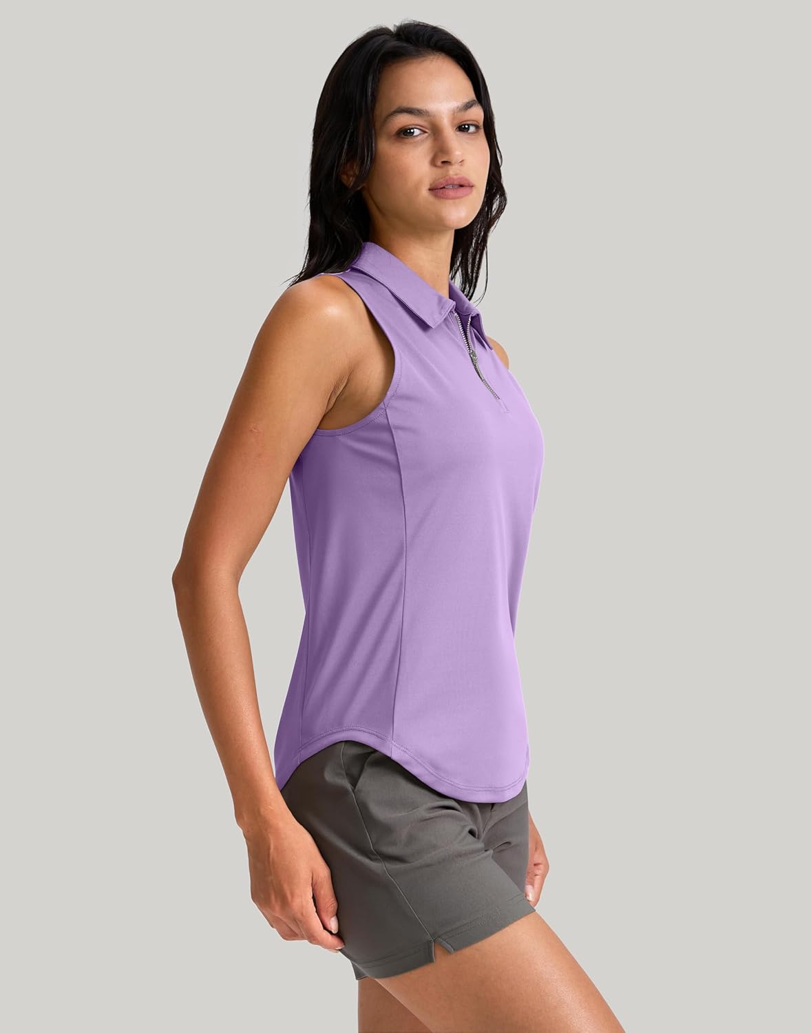 G Gradual Womens Golf Shirt Sleeveless Zip Up Polo Shirts for Women Collared Lightweight Tennis Athletic Tank Top - Image 2