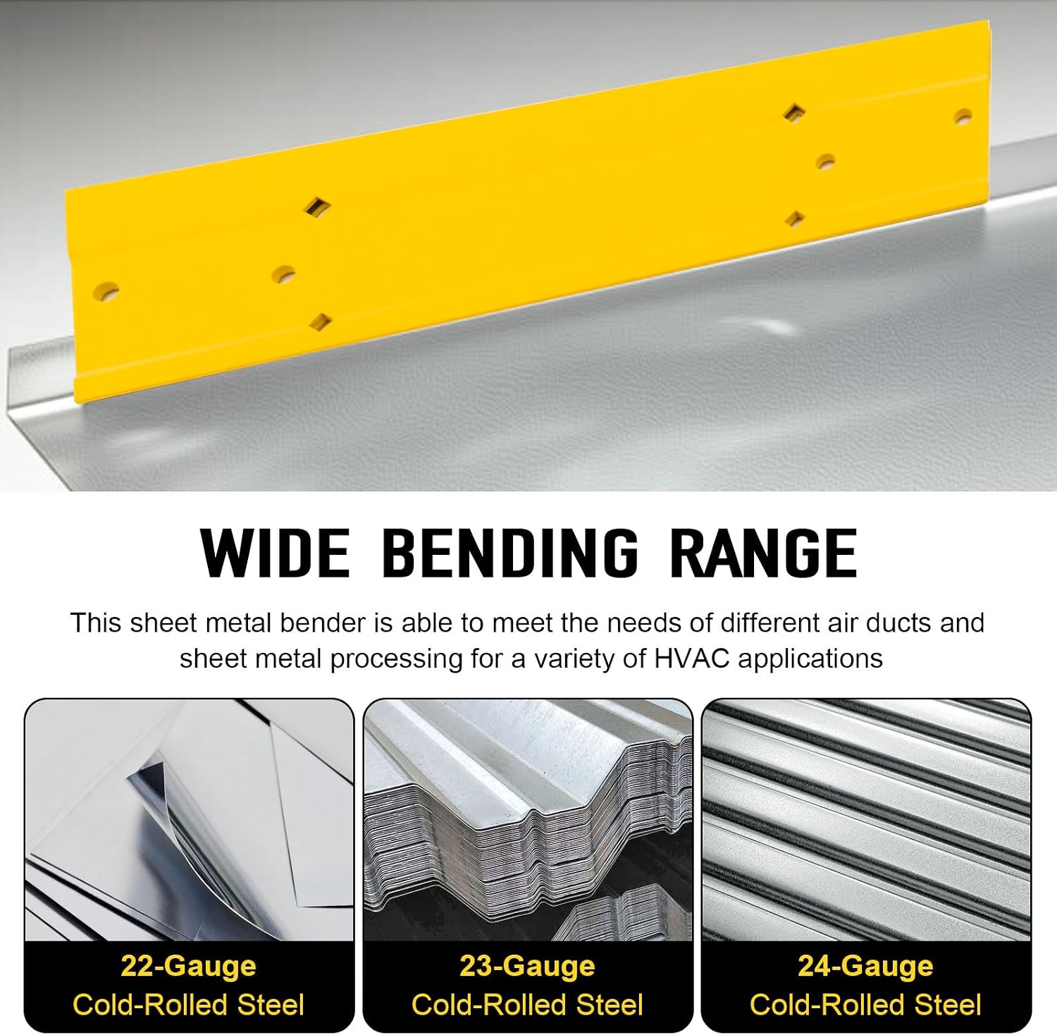 12 Inch Sheet Metal Bender, Sheet Metal Folding Tool for Duct Bending, Metal Bending Tool- 3/8" and 1" Folding Depth for HVAC image 3