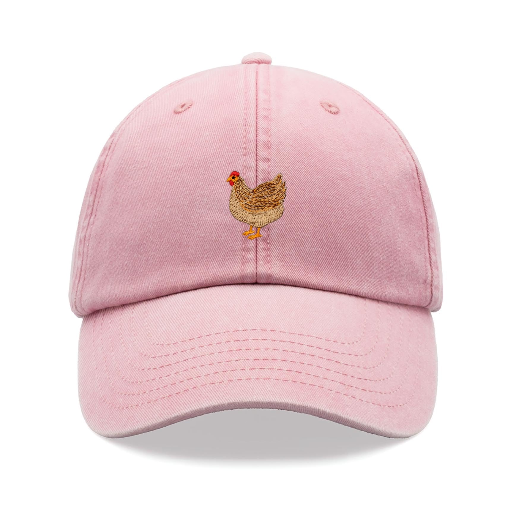 Cap Base Unisex Pink Chicken Baseball Cap Vintage Washed Dad Hat Adjustable
