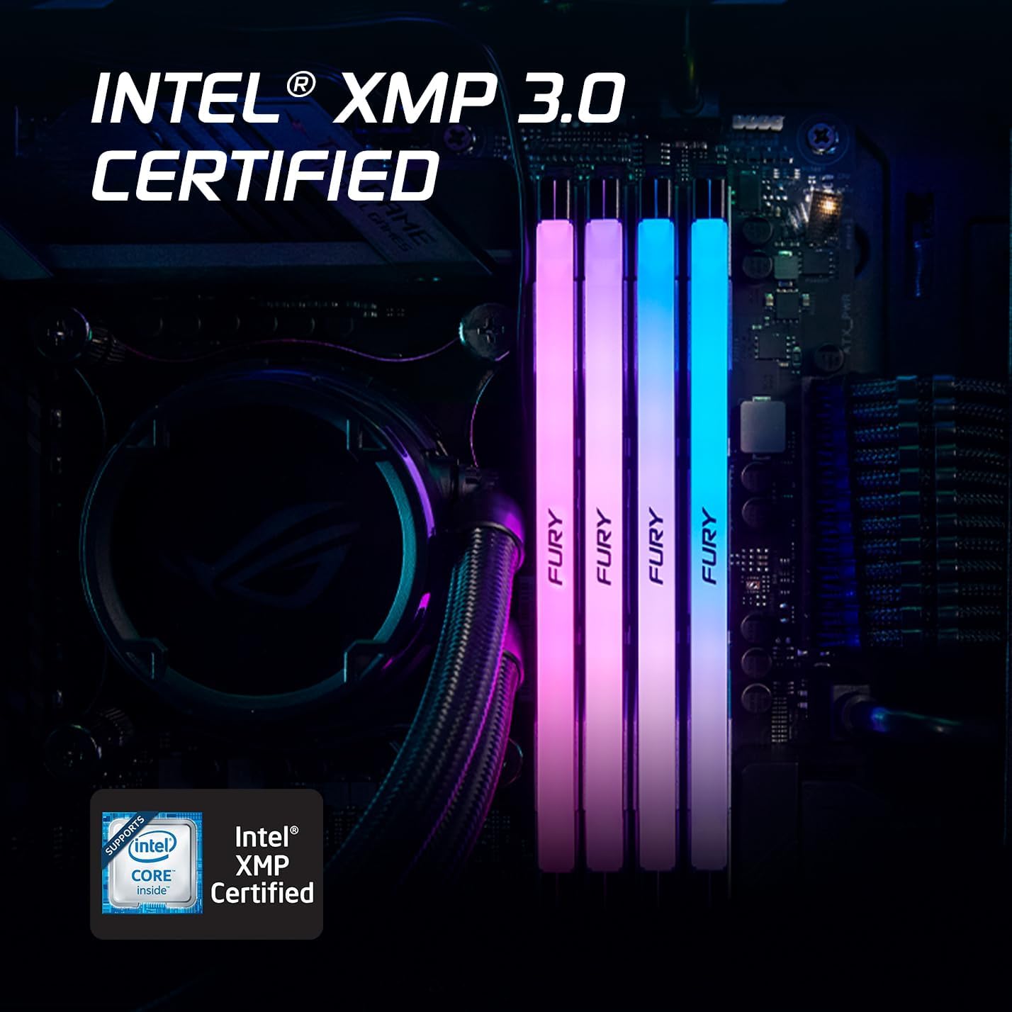 Kingston FURY Renegade White RGB 32GB (2x16GB) 6400MT/s CL32 DDR5 DIMM | Infrared Syncing | FURY CTRL Software | Overclocking | Intel XMP 3.0 | Kit of 2 | KF564C32RWAK2-32