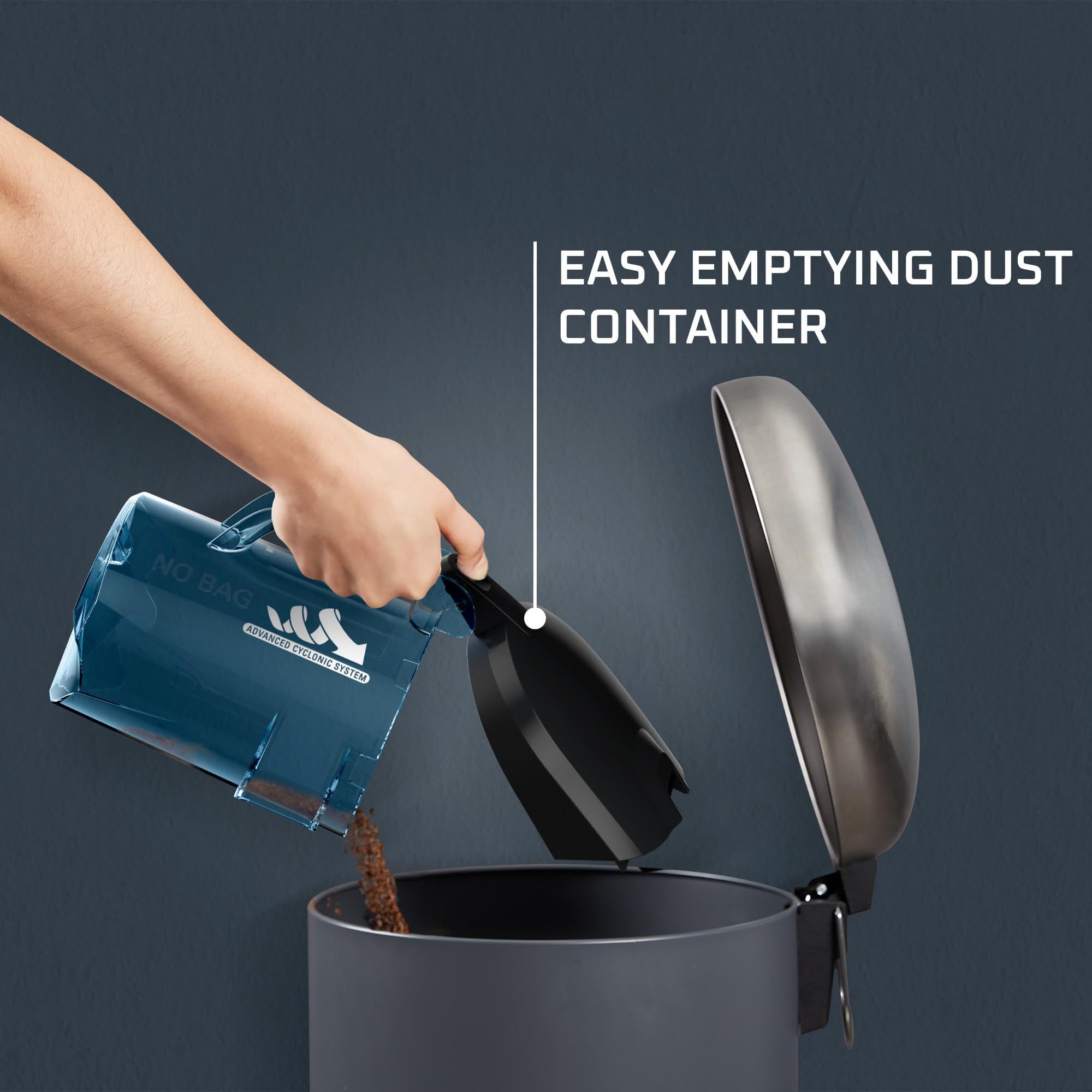 Rowenta RO3731EA Compact Power Cyclonic Odkurzacz Bezworkowy, Tworzywo Sztuczne, 750 W, 1,5 l, Czarny/Niebieski