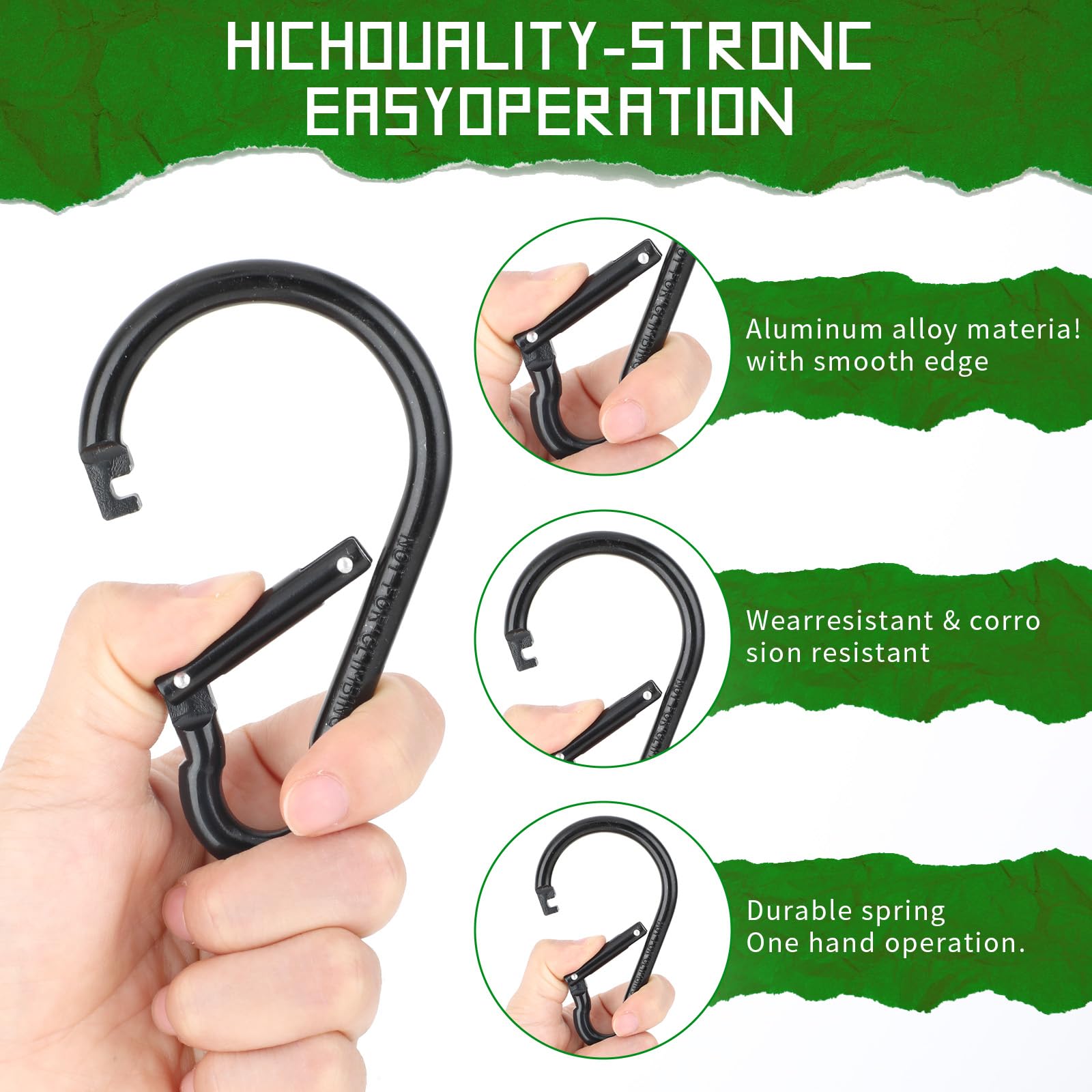 Amazon.com: Ouligay 4pcs Large Carabiner Clip 4 inch D Ring