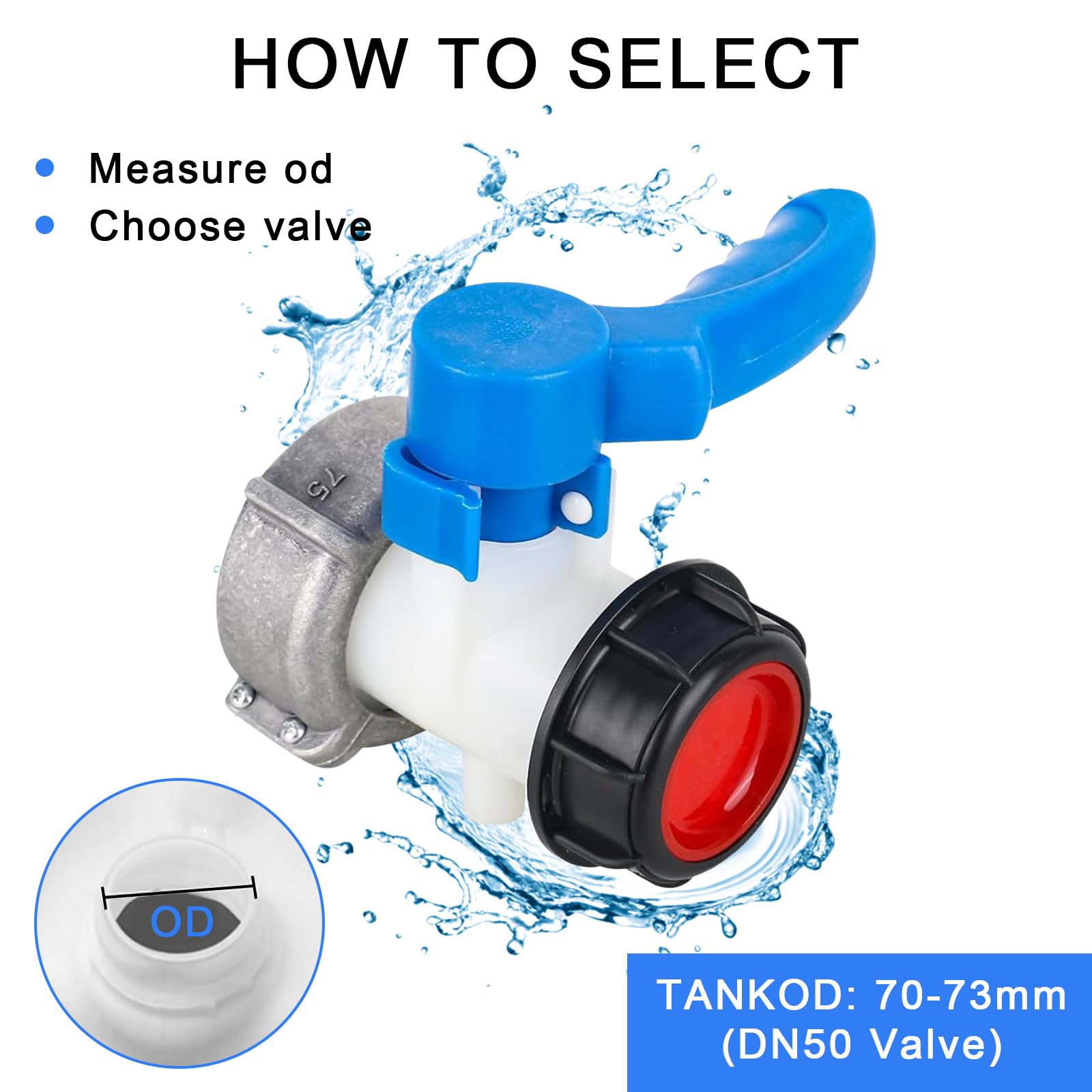 Adapter IBC do zaworu kulowego IBC - DN50 - 75 mm - Akcesoria do zbiornika IBC - Zawór spustowy - Zawór zatrzaskowy do pojemnika IBC, zbiornika wody, zbiornika na deszczówkę