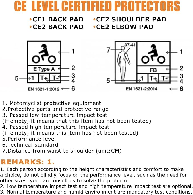 Chaleco protector moto CE Nivel 2, set 5 piezas miniatura 8