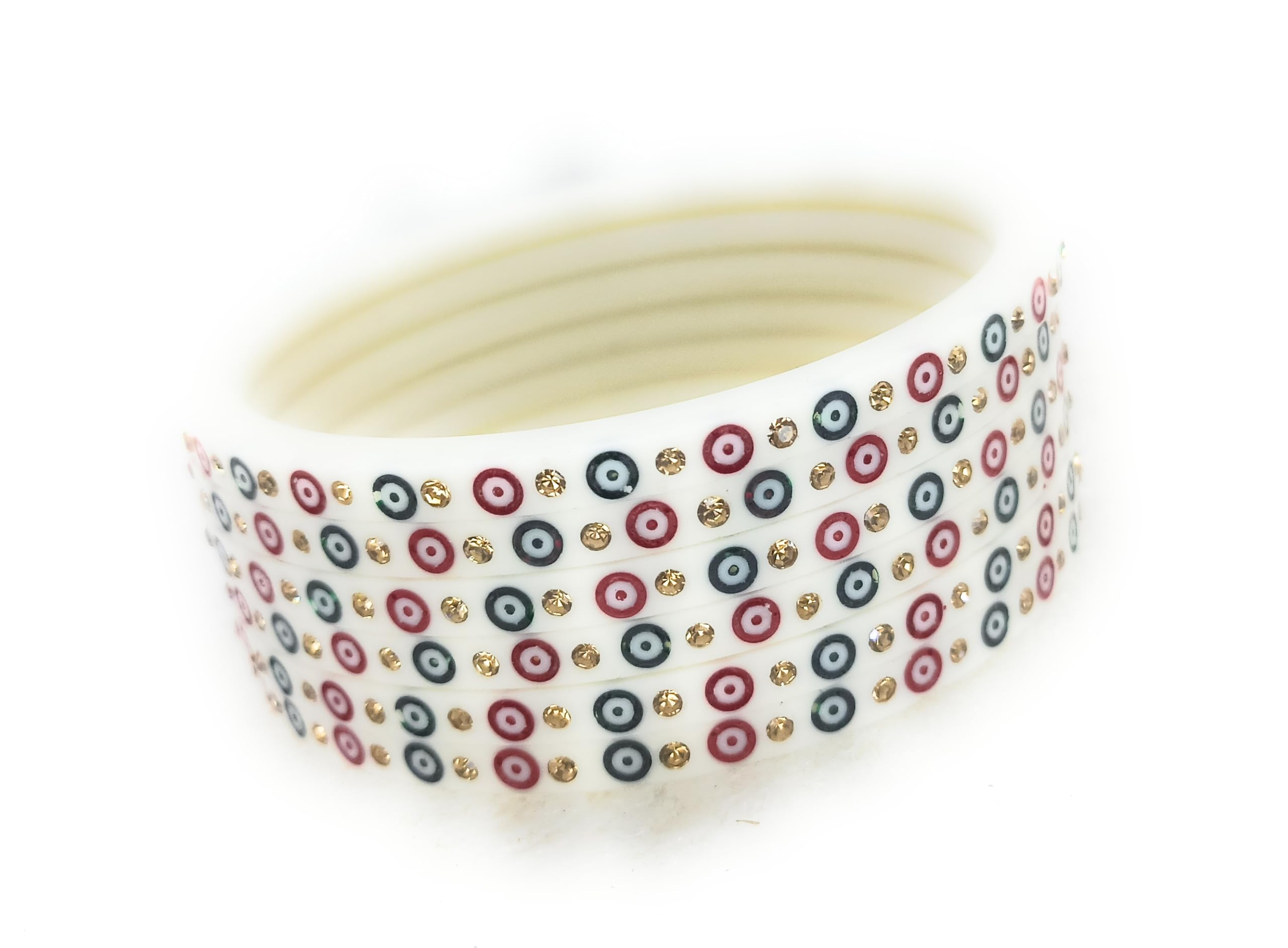SBS White Color Dotted & Zircon Stone Studded Bangles set of 06 bangles for women and girls (2.8) (B0CZHVRK9R) Amazon Price History, Amazon Price Tracker
