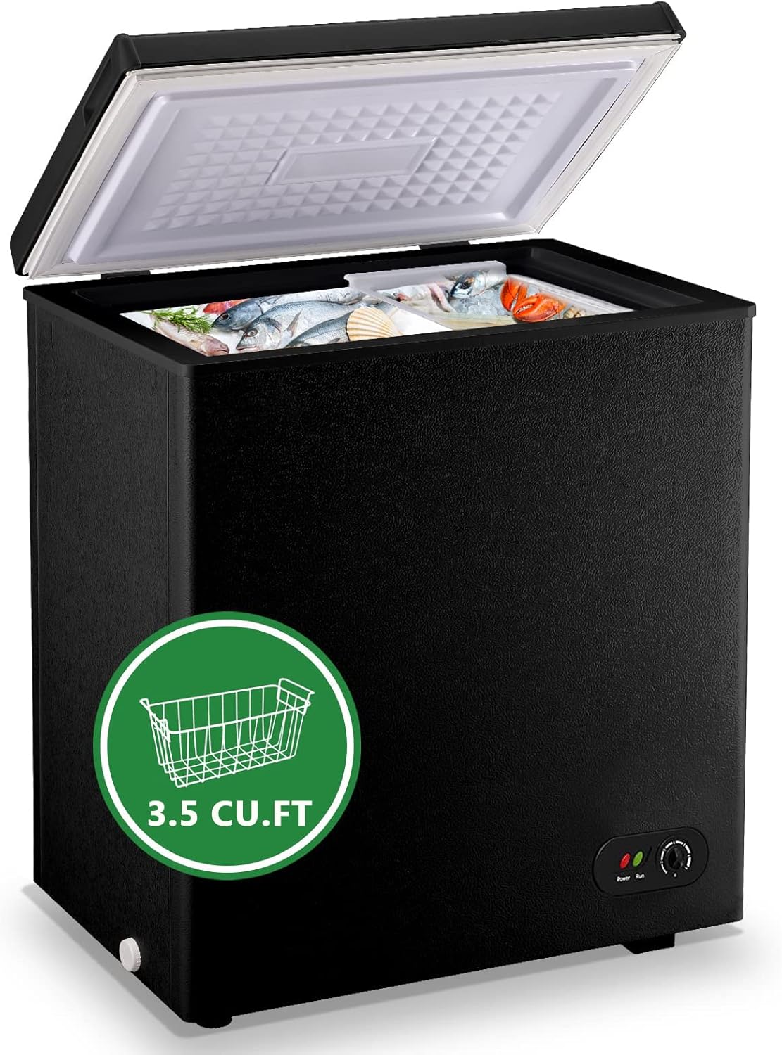 Chest Freezer 3.5 Cu. Ft Deep Mini Freezer, with Free