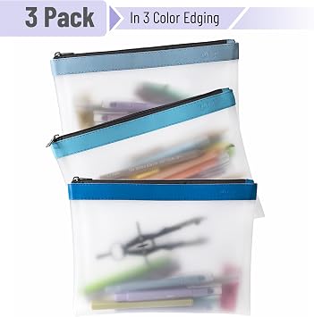 Mr. Pen- Clear Pencil Pouch, 9 x 6.88, 3 Pack, Durable TPU Material, Large Water-Resistant Pencil Bags with Smooth Zipper, Multipurpose Clear Pouch for Stationery, School, Office, Travel Supplies