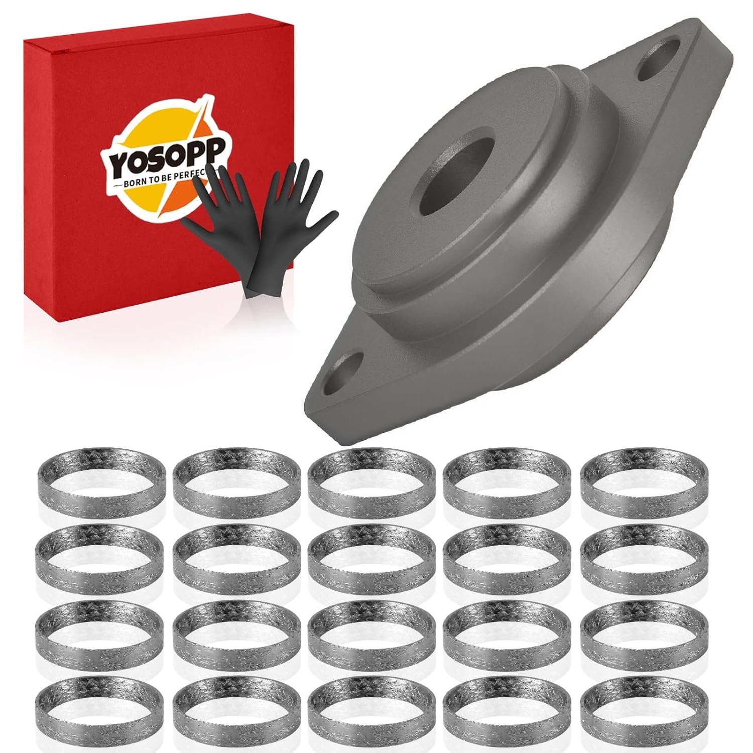 Harley Exhaust Gasket Seal Tool and Tapered Gasket - Fits 1984-2023 Models 20Pcs (Gray)