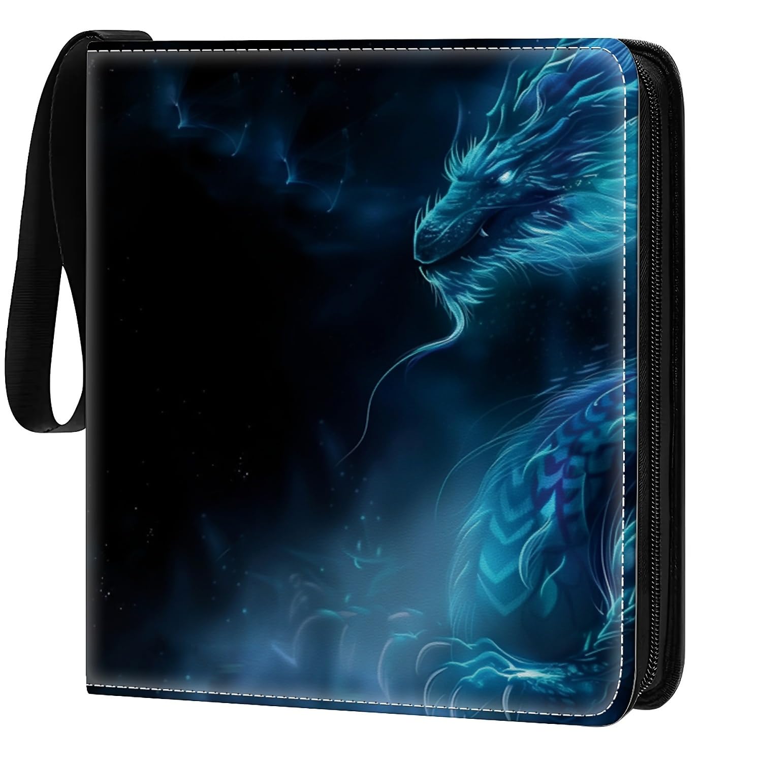 RCZCORN Card Binder 900 Pockets, 50 Sleeves Large Binder Trading Cards Holder 9 Pocket, Storage Organizer, Album Folder Case Protector Collector Gift Dragon Neon Shadows