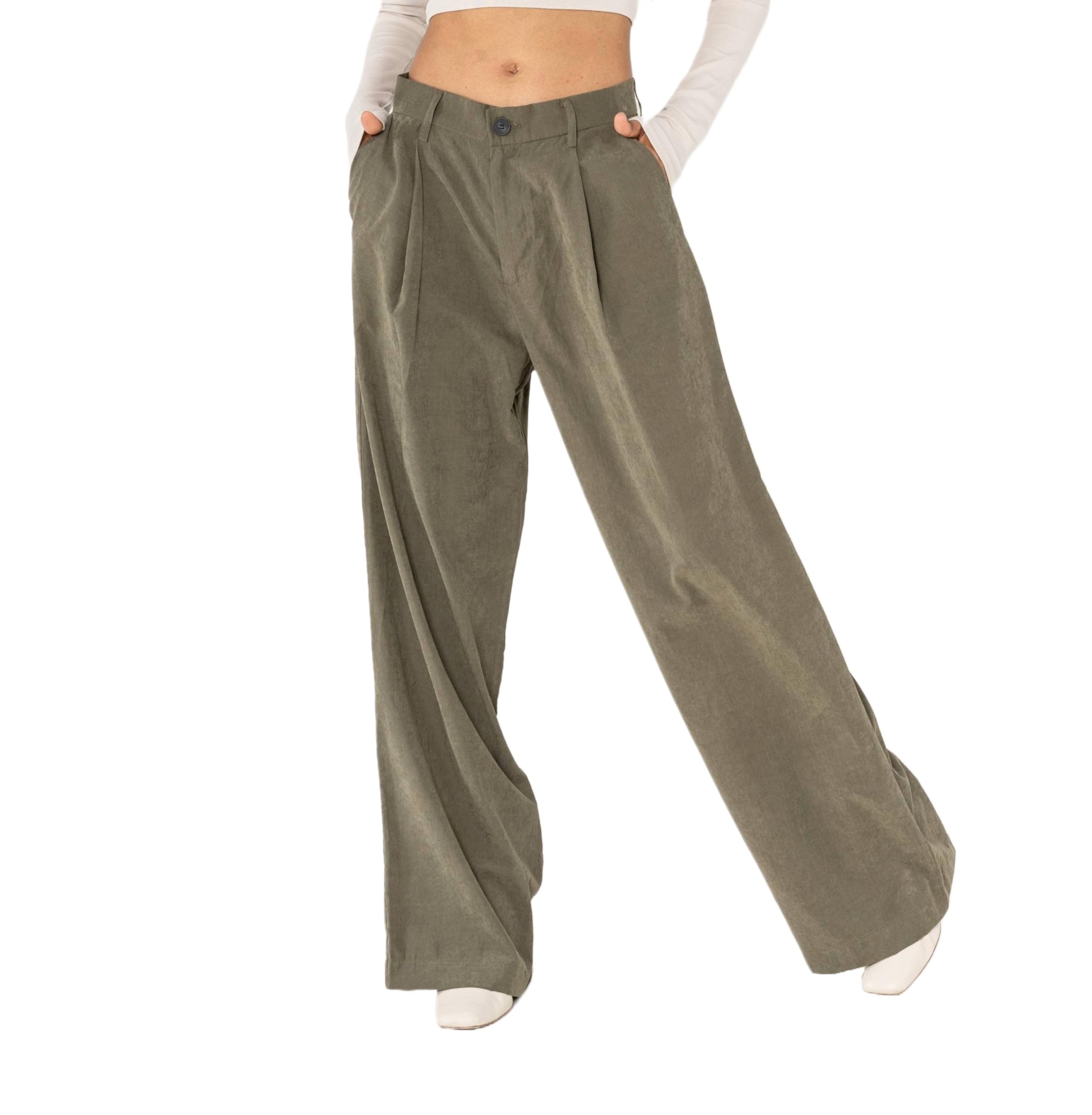 Nina Carter K901 Pantalon large élégant pour femme – Pantalon palazzo fluide en tissu léger jambe large pantalon de début de saison