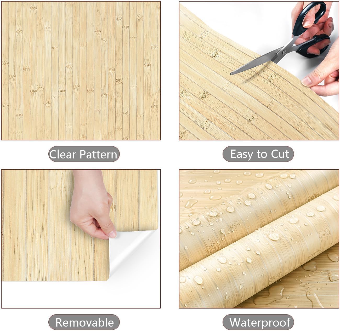 YENHOME Light Wood Slat Wallpaper 17.7"X118" Wood Slat Peel and Stick Wallpaper for Kitchen Countertop Furniture Waterproof Contact Paper for Countertop Cabinet Wall Paper Self Adhesive Vinyl Wrap