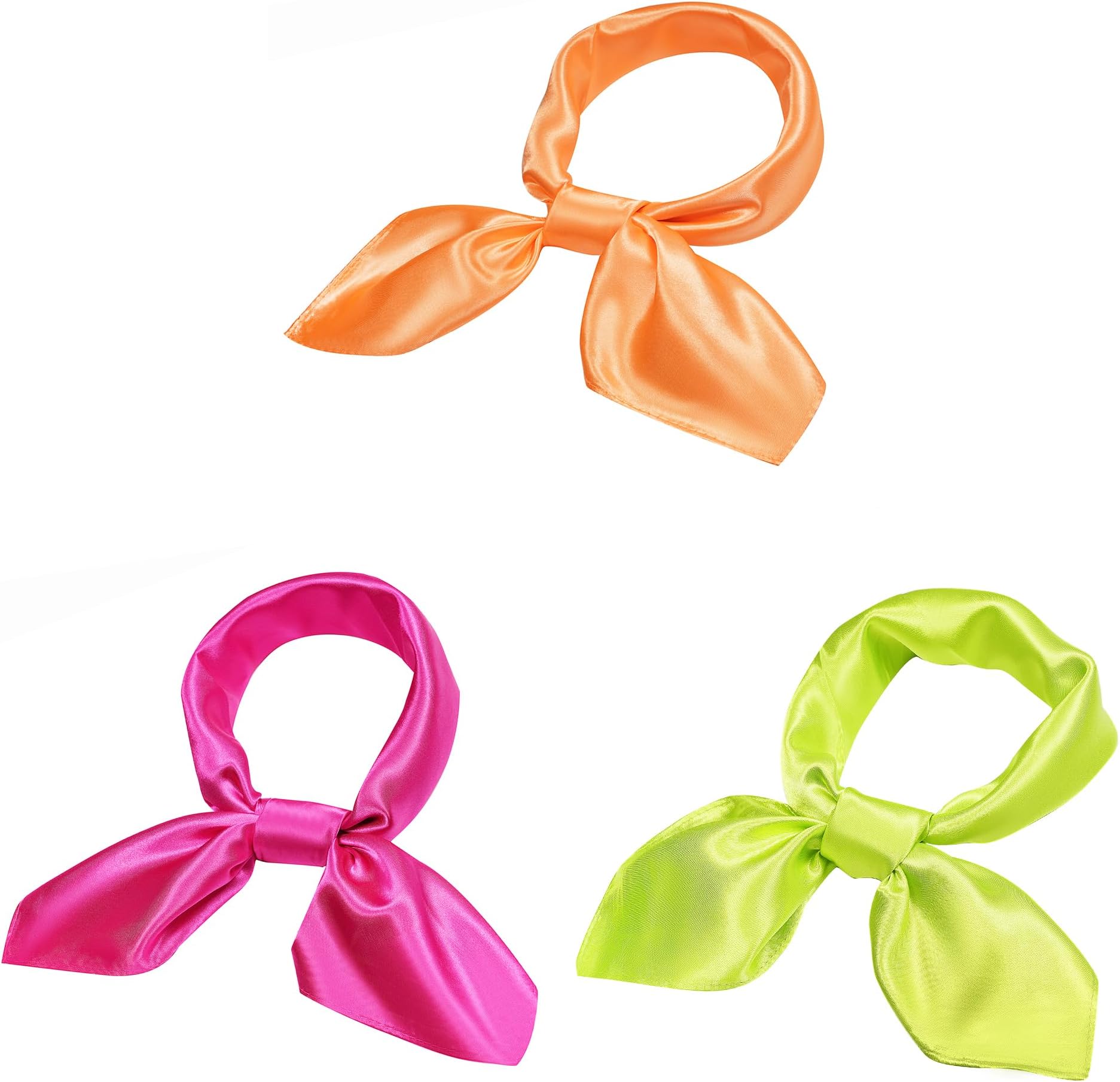 VANLINKER Chiffon Scarf Square Neck Scarf Handkerchief for Women Girls Retro Satin Ribbon Scarf VL9318