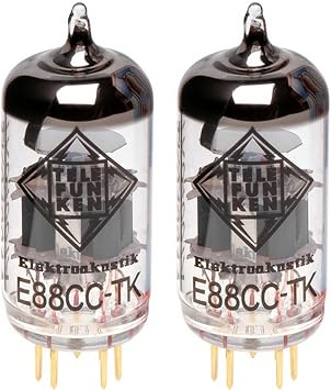 TELEFUNKEN Elektroakustik Matched Pair of E88CC-TK | Black Diamond Series 9 Pin Replacement Vacuum Tube 6922