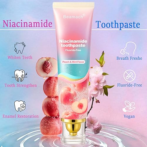 Miniatura 2 de Pasta de dientes blanqueadora de niacinamida, pasta de dientes blanqueadora probiótica triple blanca, sin flúor, alivio de la sensibilidad, fórmula
