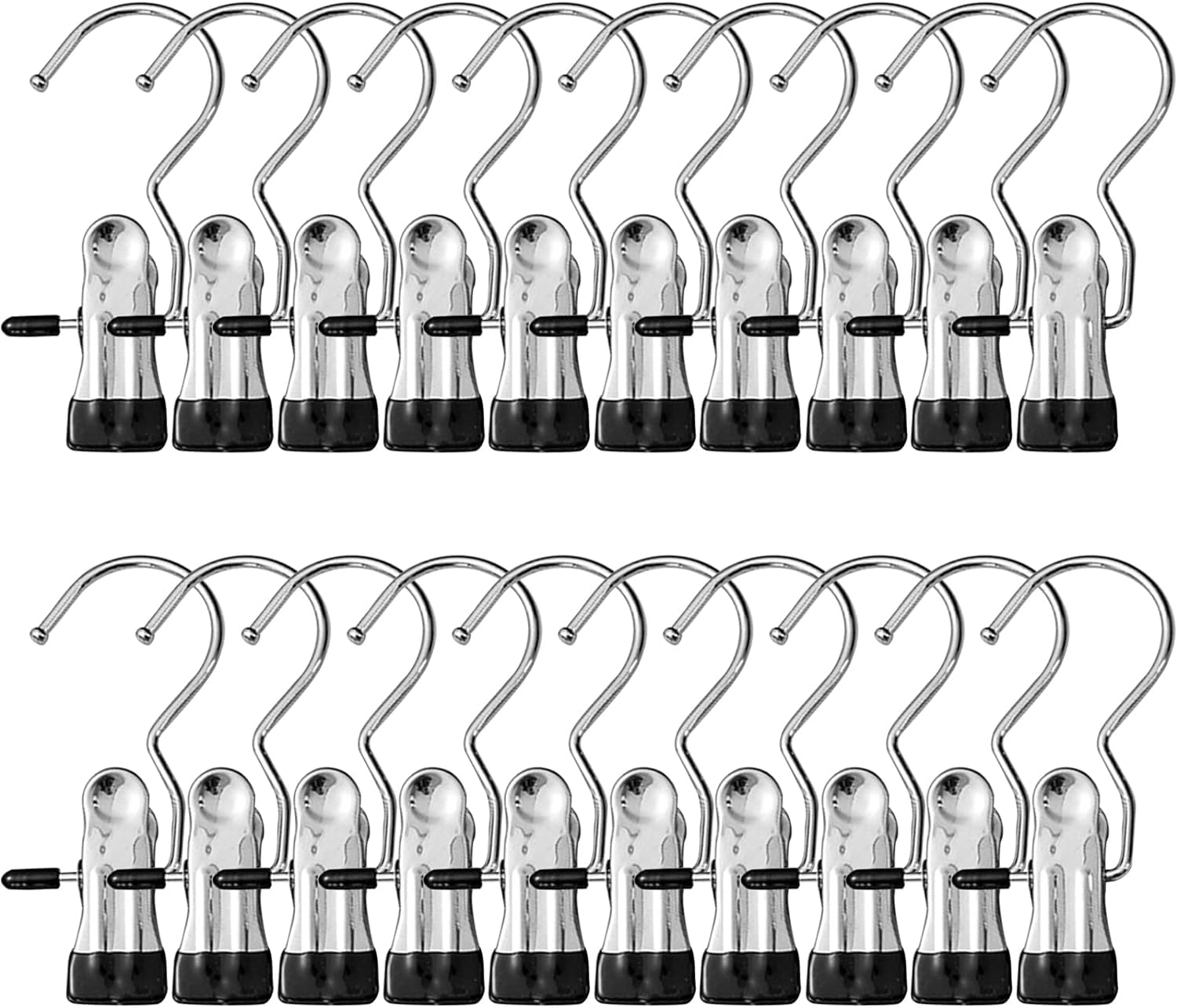 Set 20 Mollette Bucato In Acciaio Inossidabile Ganci Stivali