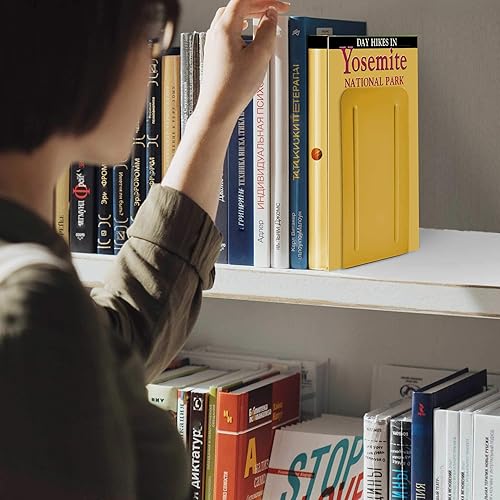 Miniatura 3 de Acrimet Sujetalibros de metal de alta calidad (resistente) (color amarillo) (1 par)