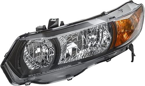 Repuesto para Honda 2006-2009 Civic Coupe LX, EX, DX 2009 Civic Coupe EX-L Conjunto de faros halógenos con bombillas izquierdalado del conductor