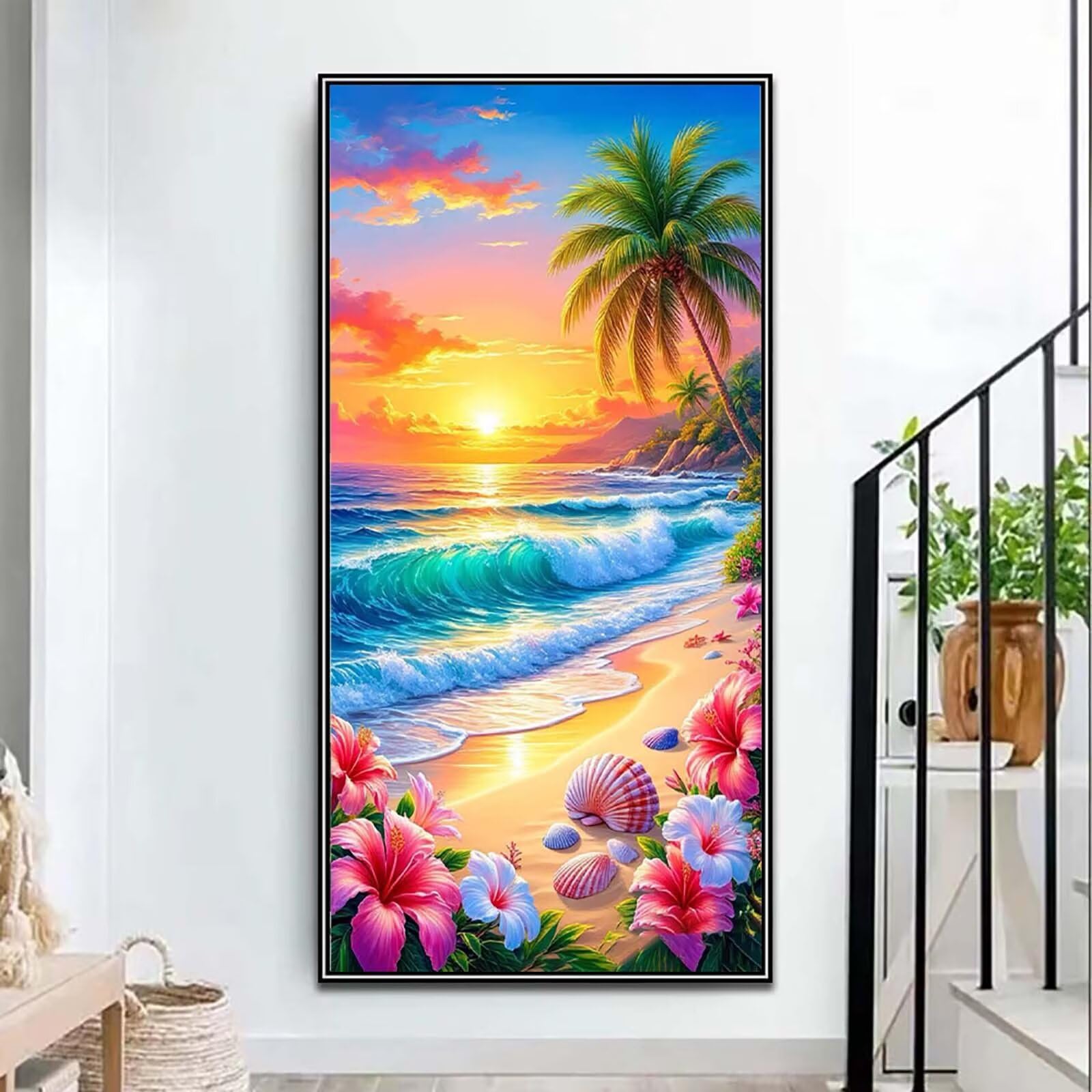 Plaża duża XXL Diamond Painting dla dorosłych, zestaw do majsterkowania 60