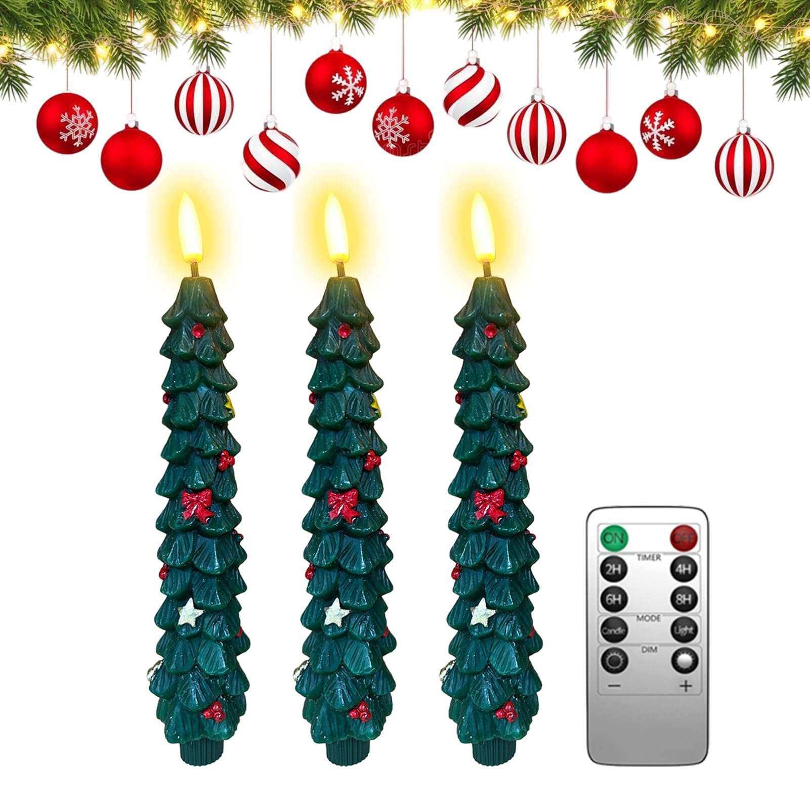 Bougies LED de Noël pour décoration de table et cheminée - 8