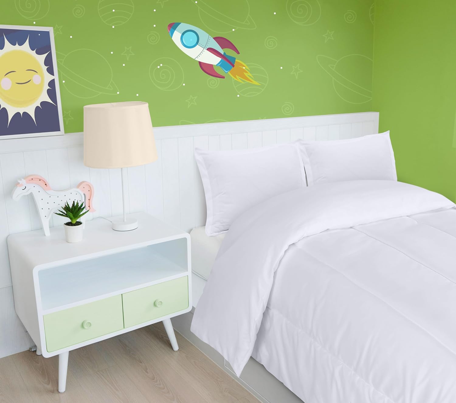 Utopia Bedding All Season White Comforter Set with 2 Pillow Cases, 3 Piece Soft Brushed Microfiber Kids Bedding Set for Boys/Girls, Machine Washable (Twin) - Image 5