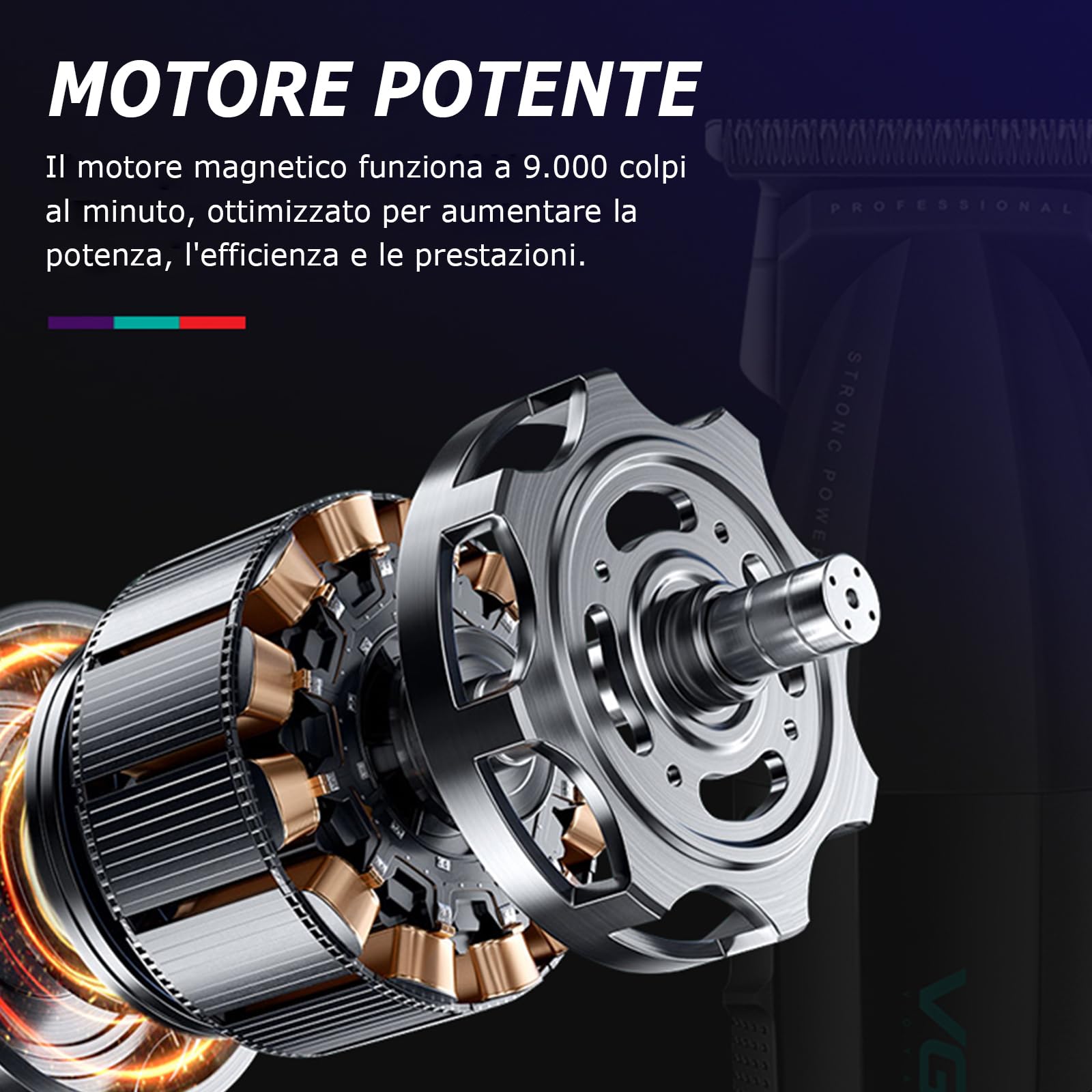 VGR 906 Fresh Fade - Regolabarba professionale da uomo, 9000 giri/min, senza fili, con lama a T DLC, per barbieri e ricaricabile tramite USB