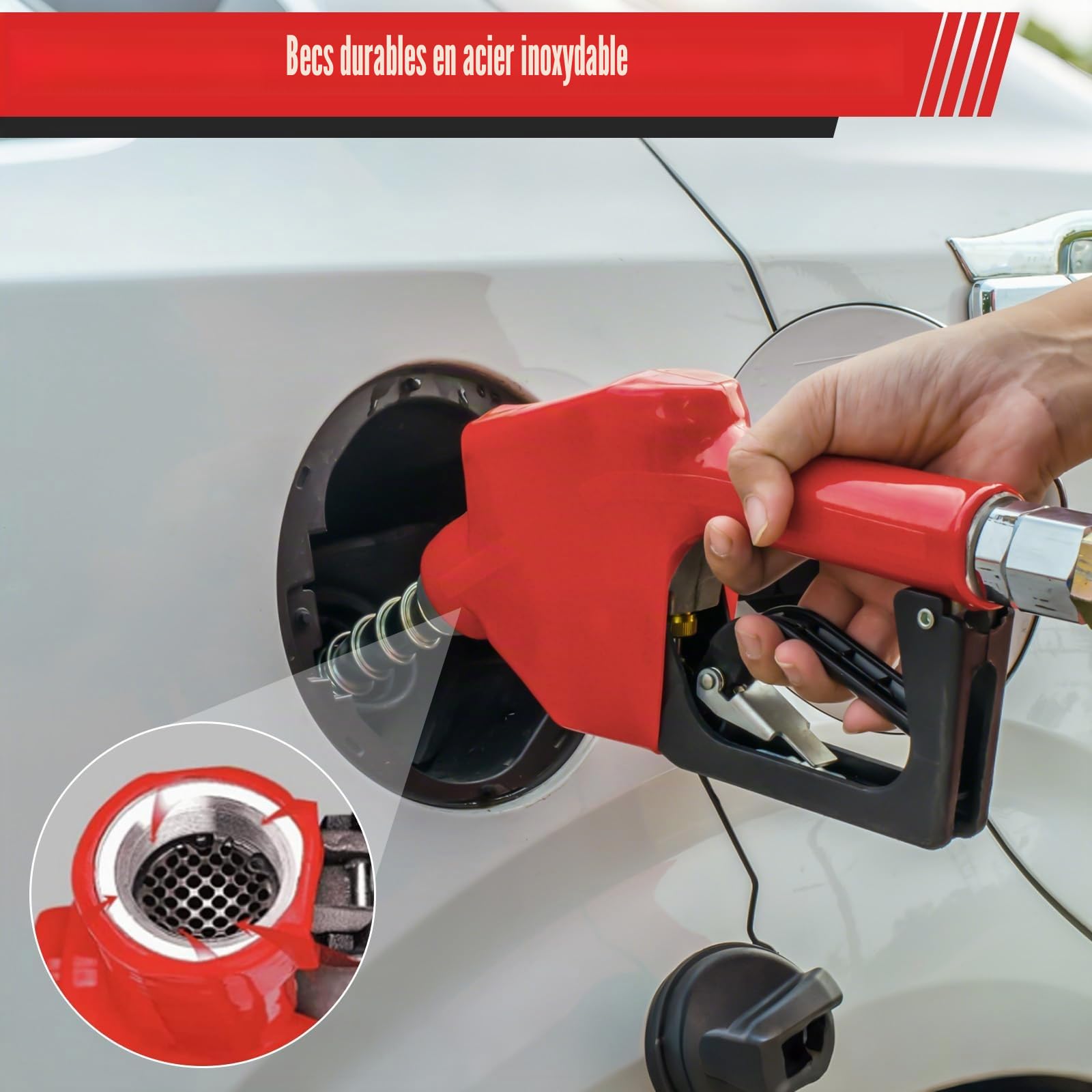 Pistolet de Distribution Automatique avec Connecteurs de 1 Pouce et 3/4 Pouce pour Diesel, Essence et Kérosène, Débit de 40 à 70 l/min