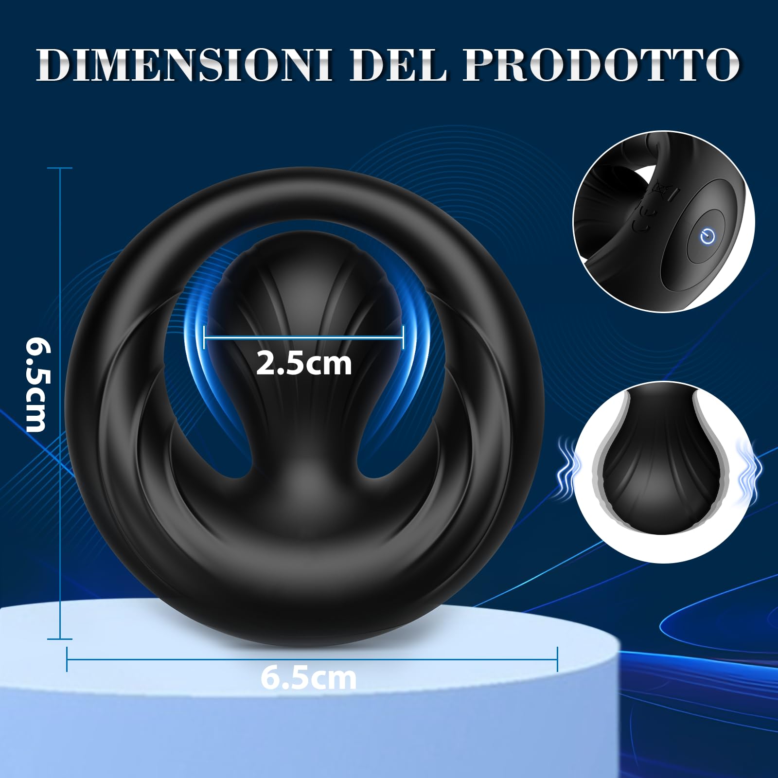 Anello Vibrante per Lei e Lui Sex Toys - Vibratoreper Uomo Erezione con Perline Regolabili a 360°, 10 Modalità di Vibrazione Anello per Pene da Uomo Cock Ring Sexytoysys Man Giochi Erotiici Coppie