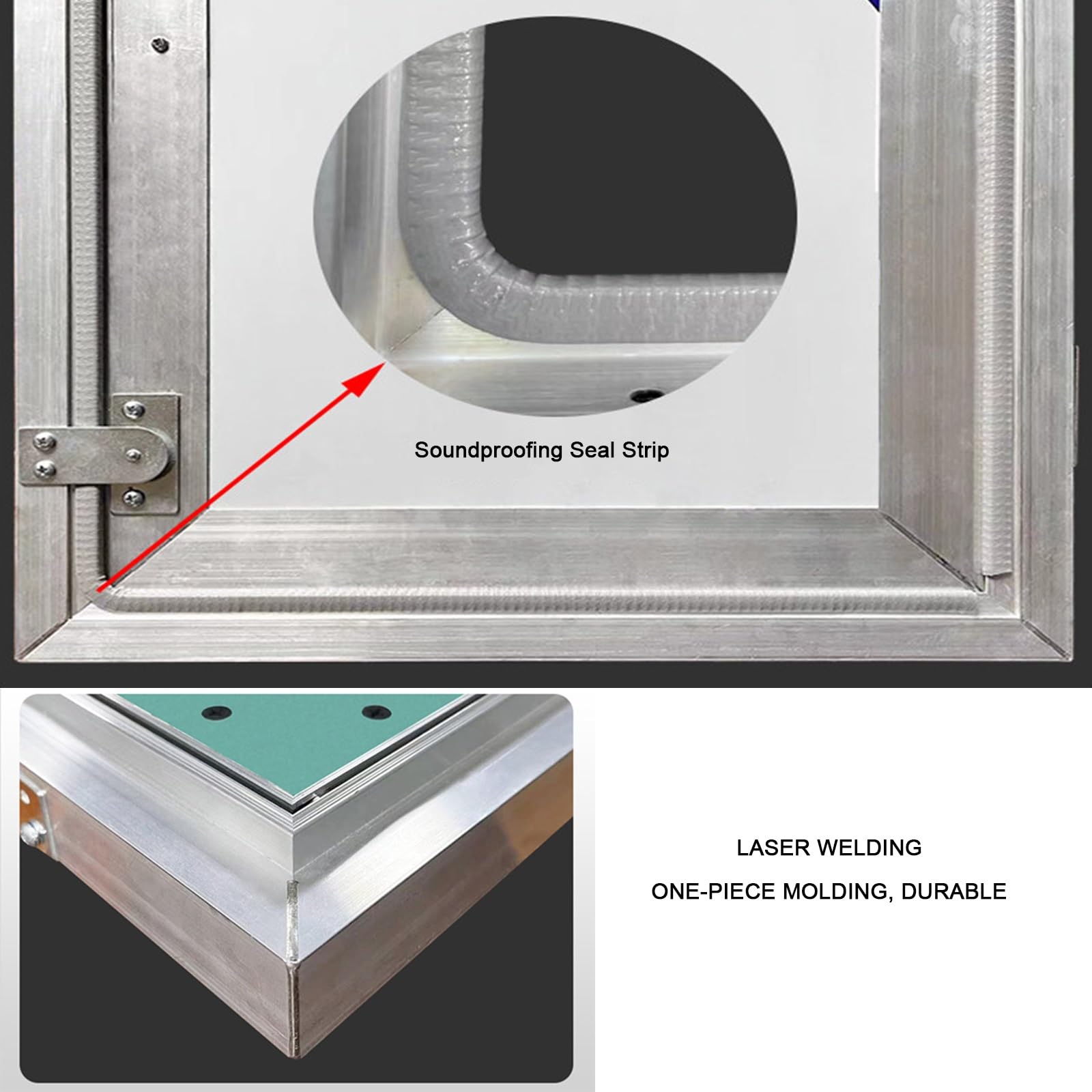 Pannello di accesso a incasso per impianti idraulici/riscaldamento/filo, portello di ispezione in alluminio con maniglia, 60 x 80 cm