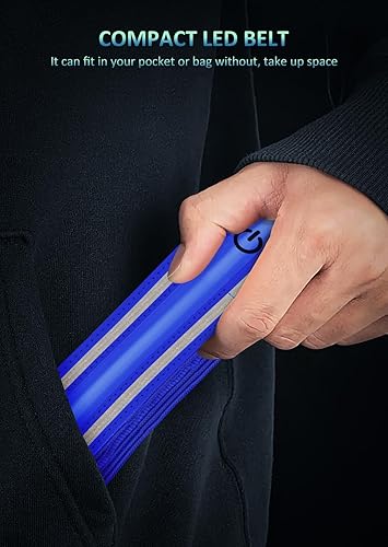 Miniatura 7 de Ylzzrs Cinturón reflectante LED para caminar, luces de seguridad para caminantes por la noche, equipo de correr reflectante recargable de alta