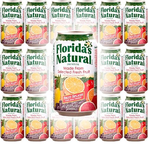 Florida Natural Jugo de cóctel Fruit Splash lata de 115 onzas paquete de 18 total de 207 onzas