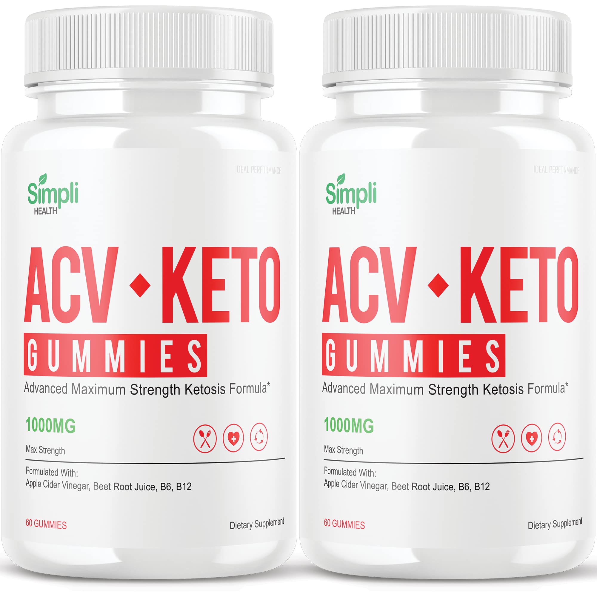 IDEAL PERFORMANCE (2 Pack) Simpli ACV Ketos Gummies Simpli Health Gummies Simplihealth Gummies Simply Acc (120 Gummies)