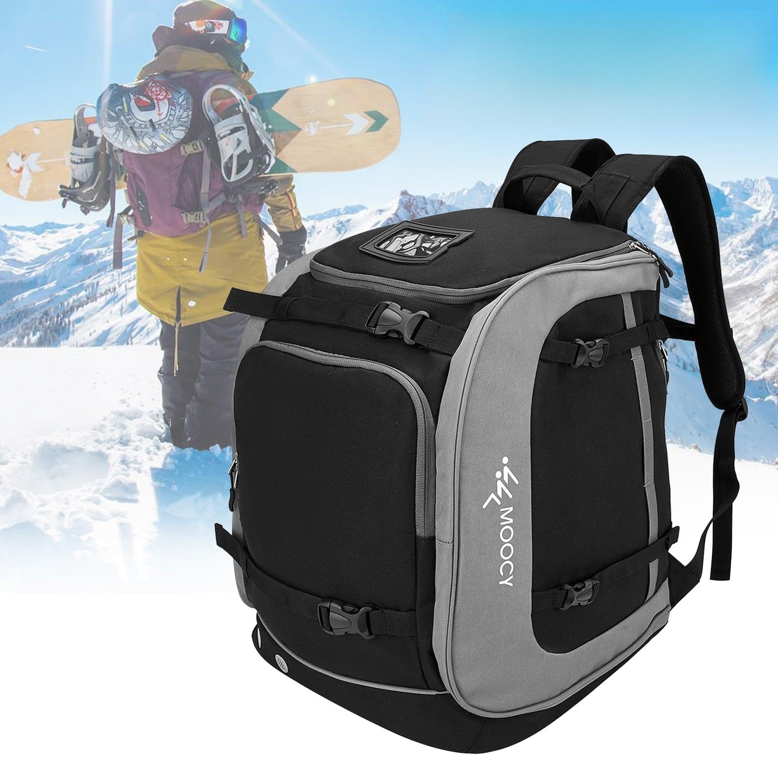 Massive 65L Skischuhtasche, Skiausrüstung, Reiserucksack für Skihelm, Brille, Snowboard, Robustes Oxford-Gewebe, Perfekt für Skiabenteuer