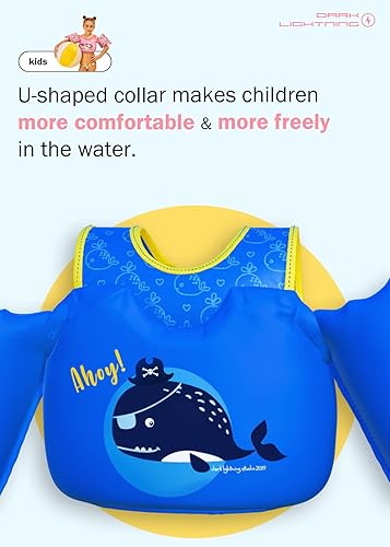 Vista 20 de Dark Lightning USCG - Chaleco de natación para niños de 2, 3, 4, 5, 6 y 7 años, aprobado por la Guardia Costera, chaleco salvavidas para niños