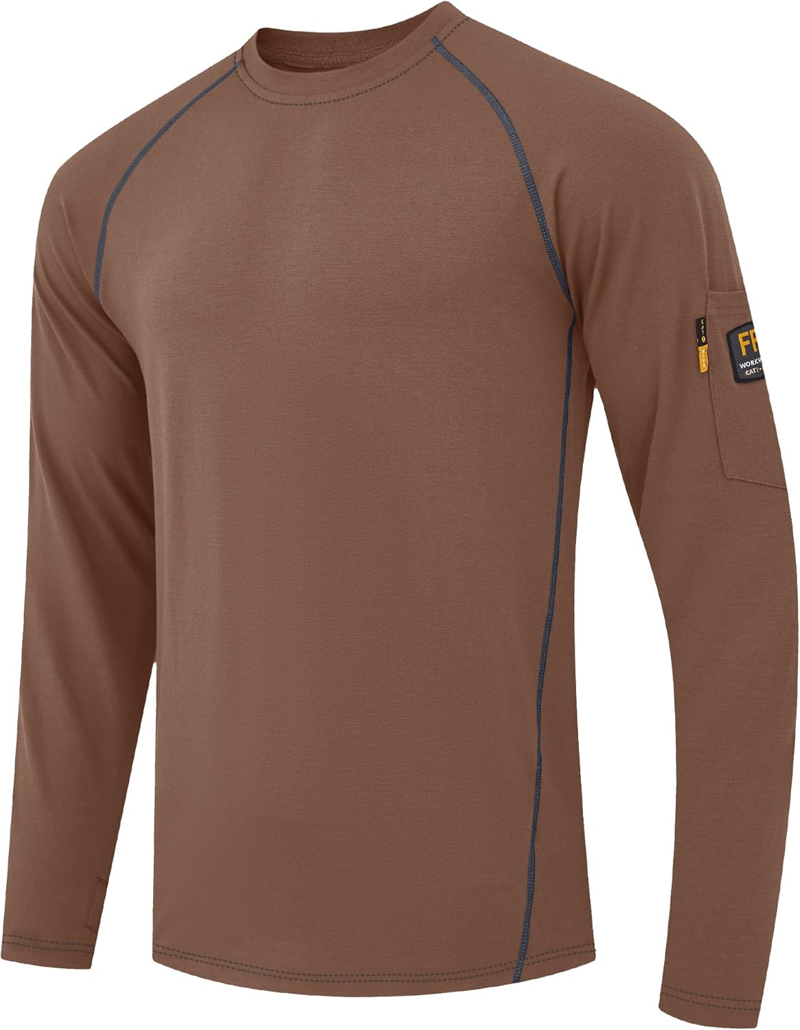 WORKWEYA FR Shirts for Men 6OZ Light Weight Welding Shirts Thumb Hole Stretch Breathable NFPA2112 CAT2 for Summer