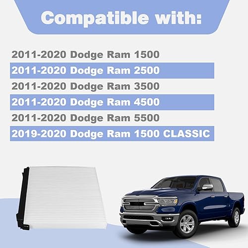 Miniatura 2 de CULMKARI 68406048AA Kit de filtro de aire de cabina para Ram 1500 2500 3500 Chrysler 200 Dodge Avenger Caliber Journey Compass Access Door OE