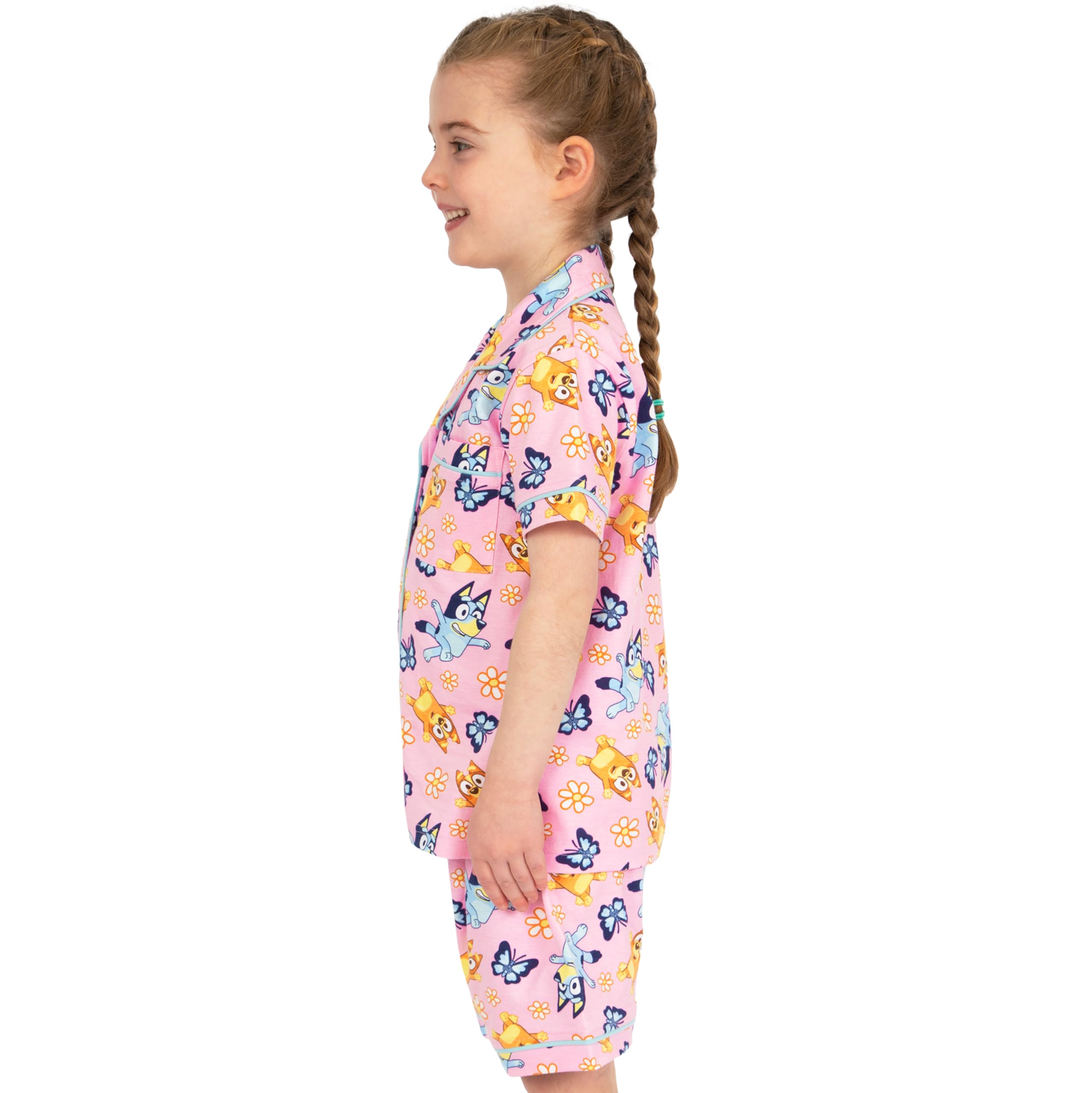 Bluey Pijama Pijama Niña De Botones | Pijamas De Verano Manga Corta para Niñas