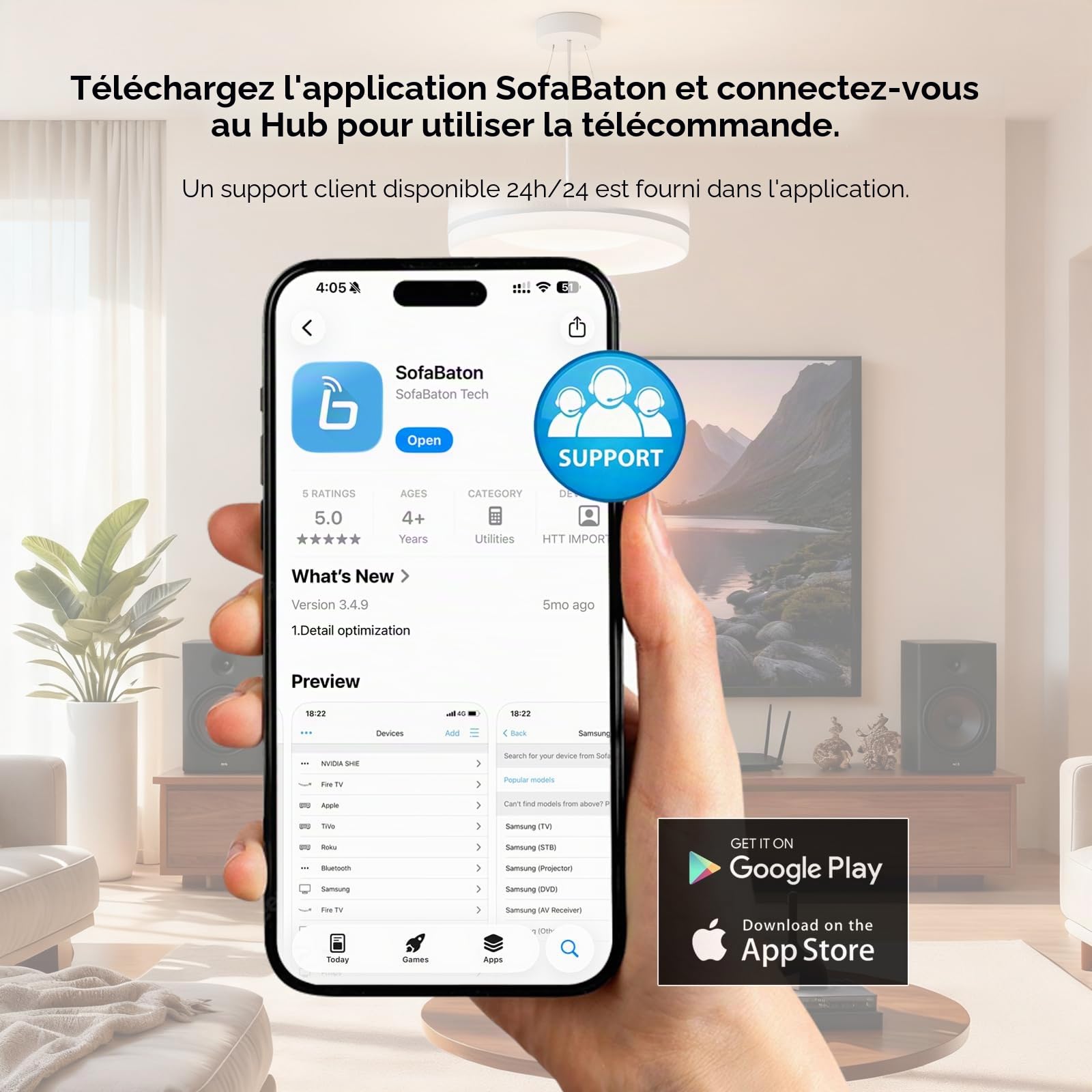 SofaBaton X2 Télécommande universelle avec concentrateur et station de charge, écran tactile, télécommande intelligente tout-en-un avec activités personnalisables, fonctionne avec appareil Bluetooth