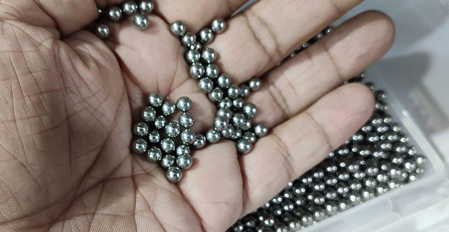 OMX 5mm, Steel Bearing Ball, No Holes, Silver Full Solid Iron Balls (5 MM, 100 PC)