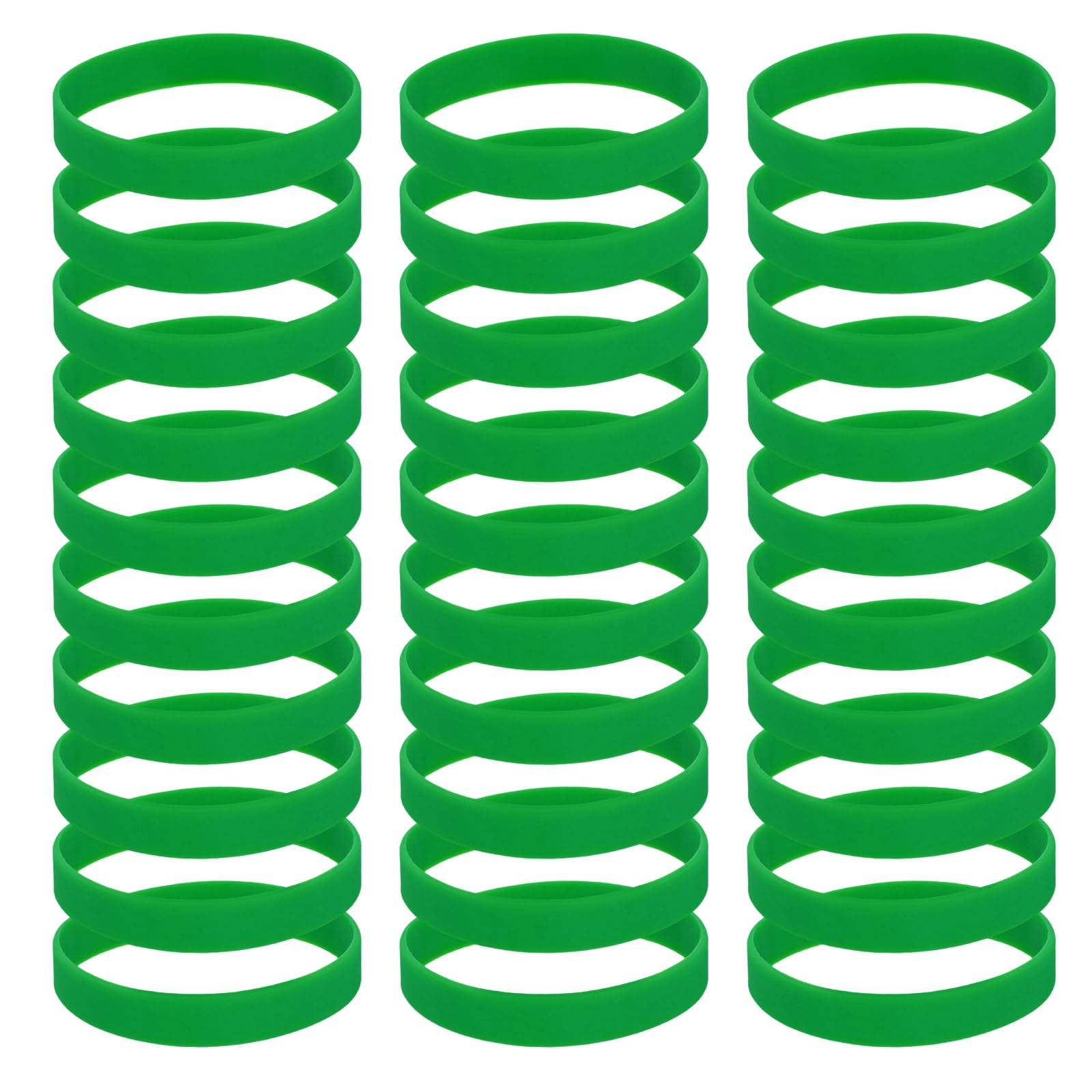 YELARXI Silicone Bracelets Wristbands, Rubber Elastic Colored Blank Wristbands Stretch Sports Bands for Adults Teen Sports Team Games Training (100 Pcs, Deep Green)