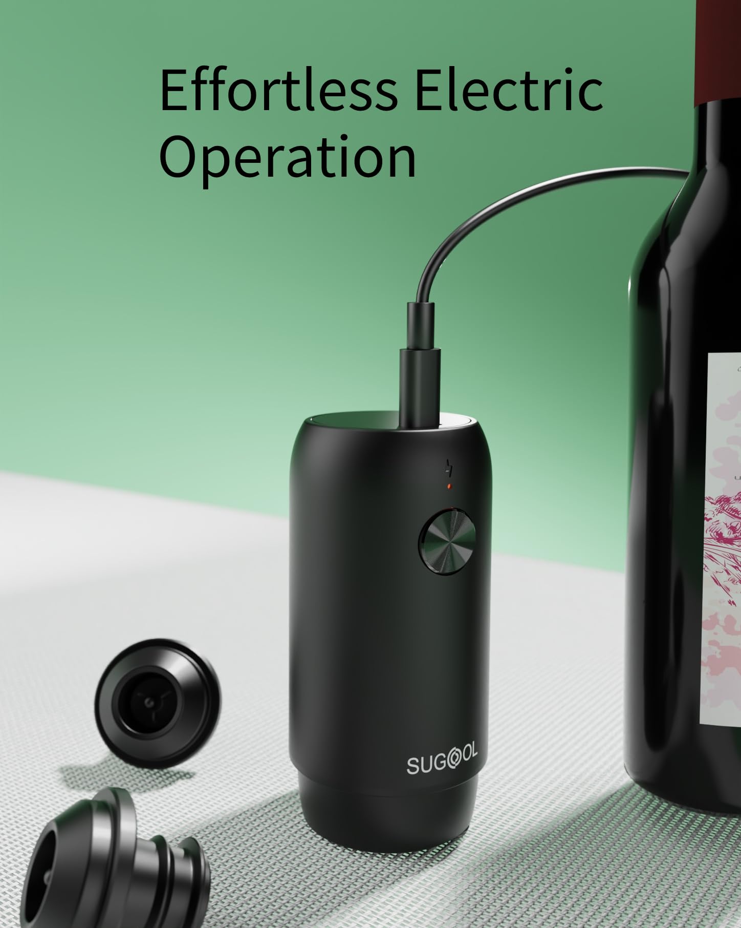 Elektryczna pompa oszczędzająca wino z próżniowym korkiem do wina, ładowana, 1 pompka, 4 korki, wielokrotnego użytku, utrzymuje świeżość wina