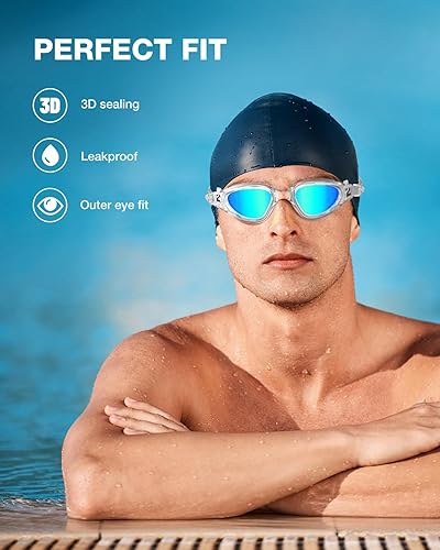 Miniatura 3 de ZIONOR Gafas de natación G1 SE antivaho para adultos, hombres y mujeres