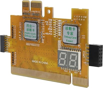 Desktop Diagnostic Card PCI PCI E 2LPC, 4 in 1 Motherboard Analyzer, Computer Debug Post Test Kit with LED Indicators, for PC Repair and Troubleshooting, Supports All PCI Slots