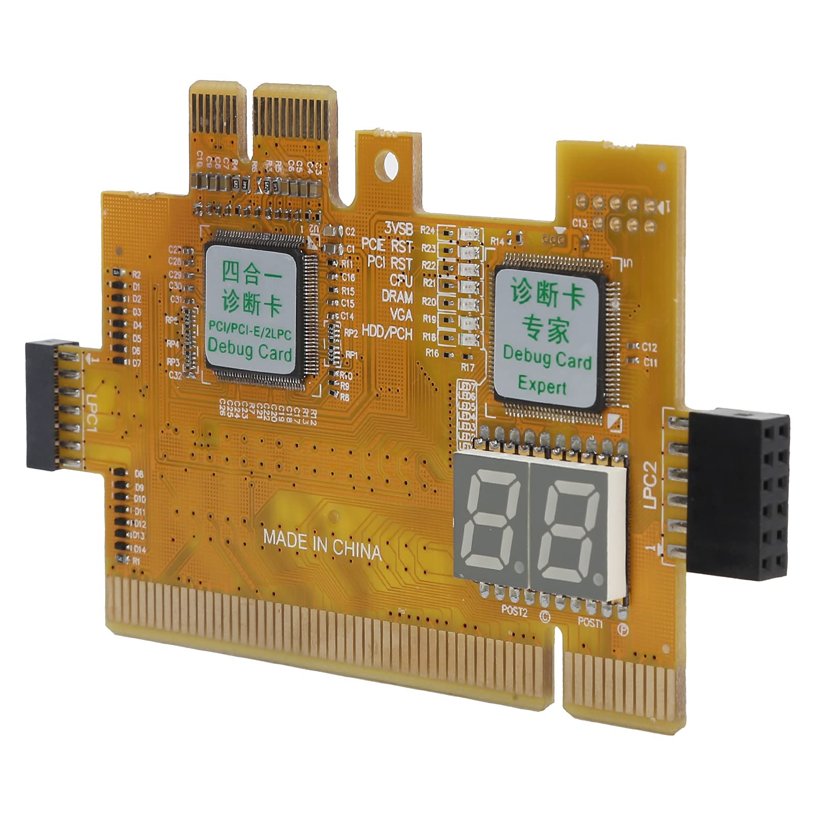 Scheda Diagnostica da Tavolo Analizzatore Compatto 4 in 1 per Test Semplici della Scheda Madre PCB Giallo