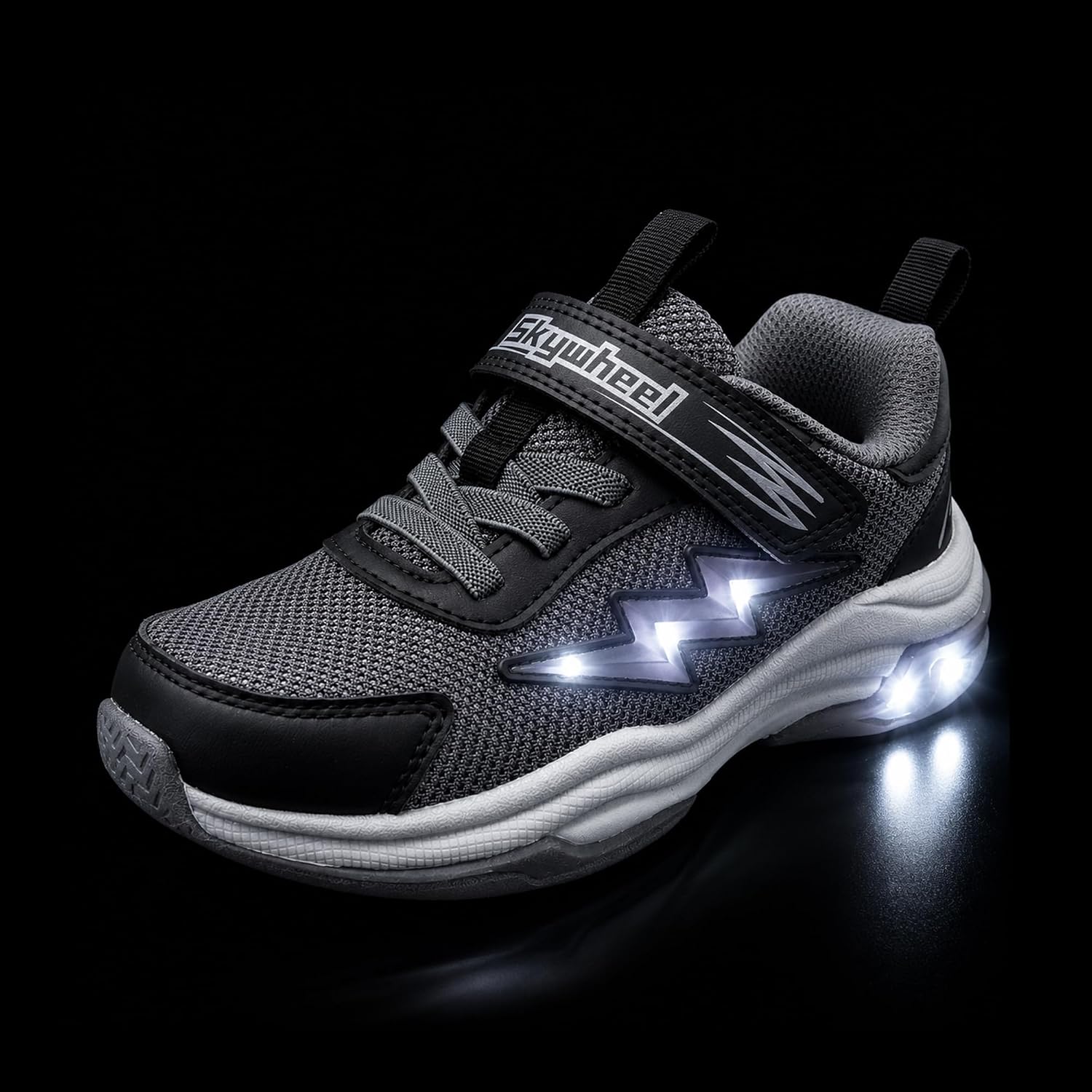 SKYWHEEL Kids Sneakers for Boy Light Up Shoes with Switch - Little/Big Kid