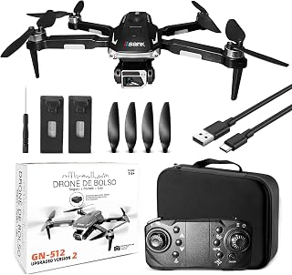 Drone com Câmera, Drone Profissional 1080p HD, Mini Controle Remoto DroneQuadricóptero com Bolsa de Transporte, 2 Baterias 3.7V 1000mAh, Brinquedos Educativos Aniversário (ZD012)