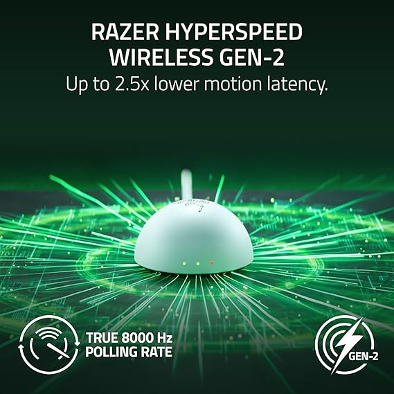 Razer Viper V4 Pro - Wireless symmetrical e-sports gaming mouse - Ultra-lightweight 50g - HyperSpeed Gen-2 up to 8 KHz polling - Focus Pro 50K sensor - Optical scroll wheel - PC/Mac | White